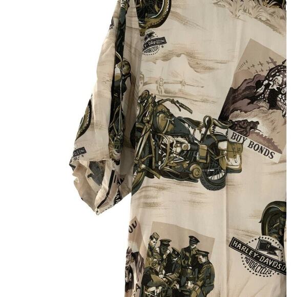 Harley-Davidson Shirts Mens Size Medium Motorcycle Print Front Pocket Button Top - Picture 6 of 9